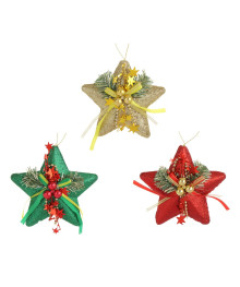 Украшение декоративное 14 см, звезда, 3 цвета