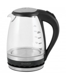Чайник ENERGY E-279 стекло (1,5 л, диск) 2200 Вт. черныйирске. Отгрузка в Саха-якутия, Якутск, Кызыл, Улан-Уде, Иркутск, Владивосток, Комсомольск-на-Амуре.