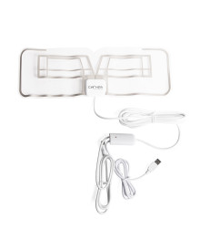 Антенна ком. DVB-T2 и ДМВ Сигнал SAI-800, активная 28дБ, питание от USB, прозрачная, бел кабель 3м