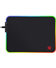 Коврик для мыши DEFENDER игровой Black L Light 350*300*4мм,RGB ткань+резина