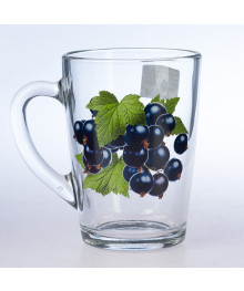 Кружка  стекло 300мл "Каппучино" Черная смородина  (20шт/уп) 07с1334 (500808)