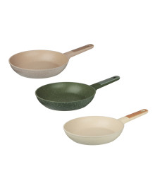 SATOSHI Кантри Сковорода литая d24см, антипригарное покрытие мрамор, индукция, 3 цвета