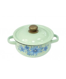 Кастрюля цилиндрическая Стальэмаль 1,5л декор салатовый с пласт кнопкой С1607.3С (8/уп)Посуда эмалированная оптом Сталь Эмаль. Эмалированные кастрюли оптом.