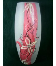 Ваза для цветов 77/36 бочка Н26  D10 мат. росписьДекоративное стекло оптом с доставкой по РФ. Большой каталог декорративных стекл оптом