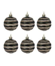 Шары 6 см, 6 шт. СНОУ БУМ зеленый-шампань, 26-196