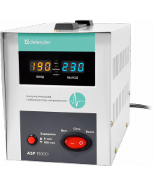Стабилизатор напряжения DEFENDER ASF 1500D напольный 900 Bт метал корпус,2 розетка