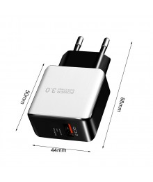 Блок пит USB сетевой Орбита OT-APU50 + кабель iOS Lightning ЗУ (QC3.0, 3000mA)USB Блоки питания, зарядки оптом с доставкой по России.