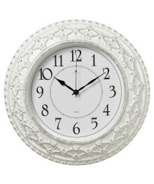 Часы настенные СН 3825 - 006 круг d=38см, корпус белый с серебром "Классика" (5)