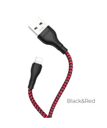 Кабель USB - 8pin BOROFONE BX39 чёрно-красный (2,4А, для iPhone5/6/7) 1м