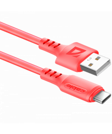 Кабель USB - TYPE C F207 ,red, 1м, 2,4А,силикон пакет Defender