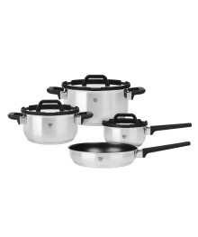 BY COLLECTION Inta Набор посуды кухонной 7пр, кастрюли 5л; 3л; ковш 1,5л; сковорода 24см, нерж.стал