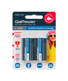 Бат LR14          GoPower C BL2 Alkaline 1.5V (2/12/192)
