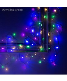 Эл.гирл. "Мишура" 5 м роса, IP20, серебристая нить, 200 LED, свечение мульти, фиксинг, 12 Вке. Доставка Барнаул, Кемерово, Томск, Новокузнецк, Горно-Алтайск, Междуреченск, Ленинск-Кузнецкий.