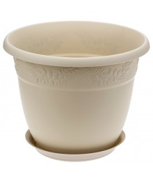 Кашпо для цветов Рябина d-220мм 3,6л с поддоном Латте 3055Mлат (уп/24шт)