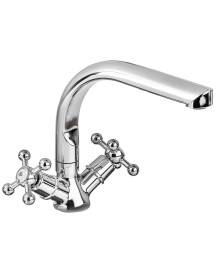 Смеситель СоюзКран для кухни SK01-G208 поворотный излив 25см, керам. кран-буксы 1/2, хром, цинк