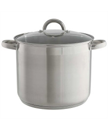 WEВBER Кастрюля BE-363/2 12л, нерж сталь со стеклянной крышкой, 26*22см