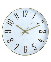 Часы настенные MAX-SAG78-06-2 белый, золотые цифры (диаметр 30см, круглые)