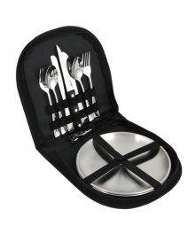 Набор столовых приборов для пикника в чехле, нерж., на 2 персоныМангал оптом со склада в Новосибирске. Большой каталог посуды для пикника оптом по низкой цене