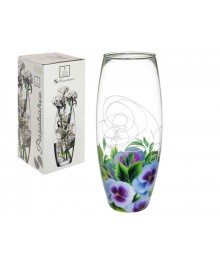 Ваза для цветов 84/70 бочка Н26 D10 цветы росписьДекоративное стекло оптом с доставкой по РФ. Большой каталог декорративных стекл оптом