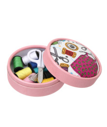 Набор швейных принадлежностей в круглом корпусе, d8,5х4,5см, 21 предмет, 2 дизайна