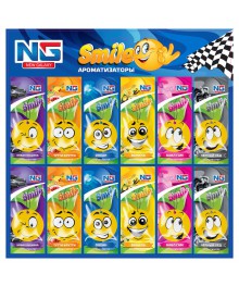 Ароматизатор в авто бумажный Смайл, дисплей 60 штук, цена за 1штторы оптом с доставкой по . Большой каталог Ароматизаторов по низкой цене со склада в Новосибирске.