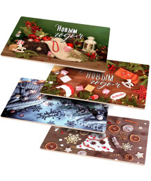 Доска разделочная р29х17,0 см. "С Новым годом!", береза, 4диз, МТ2-277