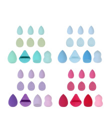 Спонжи набор 12 шт ЮНИLOOK, полиуретан, полиэстер, 4 цвета, подар.уп.