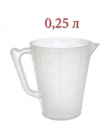 Кружка мерная пласт 250мл  (9523)я СВЧ в Новосибирске большой ассортимент. Посуда со склада для микроволновки купить в Новосибирске.