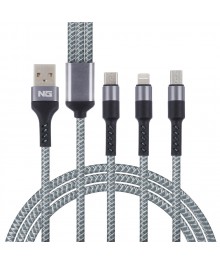 Кабель USB - 3в1 - micro USB/IP/TYPE-C 1.5A , 2м NGВостоку. Адаптер Rolsen оптом по низкой цене. Качественные адаптеры оптом со склада в Новосибирске.