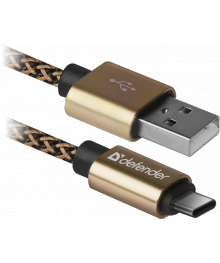 Кабель USB09-03T PRO USB2.0 золотой,AM-Type C,1м,2,1А DEFENDERВостоку. Адаптер Rolsen оптом по низкой цене. Качественные адаптеры оптом со склада в Новосибирске.