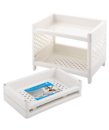 Этажерка настольная 2-х ярусн., р.24x15x18см, пластик, YM56-32