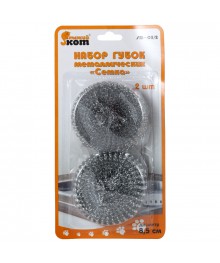 Губка Набор 2 шт металлич Рыжий Кот SM-03/2, Сетка, вес 30 гр., блистер 2 шт.Губки для мытья посуды оптом с доставкой по России.