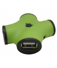 Концентратор USB 2.0  CBR CH-100 Green, 4 портадаптер с доставкой по Дальнему Востоку. Большой каталог USB разветвителей со склада в Новосибирске.