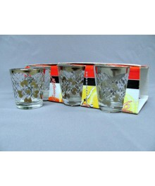 Стопки набор 6шт по 35г  золото трафарет 50г/2Декоративное стекло оптом с доставкой по РФ. Большой каталог декорративных стекл оптом