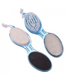 Терка для ног 4-х сторон. с пемзой и щеткой, с металл. и наждачной поверхностями, 16,5см, 3 цветаТовары для маникюра и педикюра оптом с доставкой по РФ.