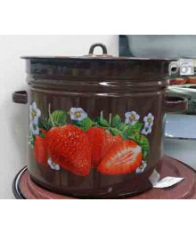 Бак Стальэмаль 20л Клубника садовая, коричневый С2827.в*59Посуда эмалированная оптом Сталь Эмаль. Эмалированные кастрюли оптом.