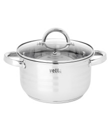 Фултон Кастрюля 18х10,5см, 2,1л, со стекл. крышкой, индукция