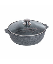 Мечта Жаровня литая 5л АП Premium Grey 30 см со стекл крышкой арт 35901 (5)