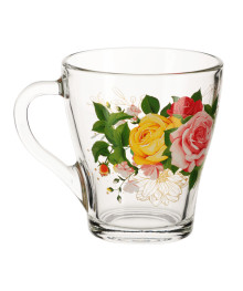 Кружка 250мл с деколью "Нежность", в подарочной упаковке, стекло