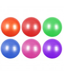 Мяч для фитнеса гимнастический, ПВХ, 65см, 800гр, 6 цветов, в коробкеты оптом со склада в Новосибирске. Большой каталог батутов оптом по низкой цене, высокого качества.