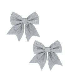 Набор бантов 11,5х13 см, 2 шт, полиэстер, серебро