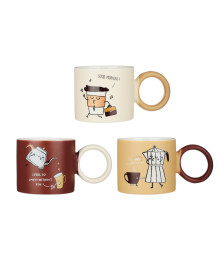 Кружка фарфор 340мл, "Кофе хаус" 3 дизайна