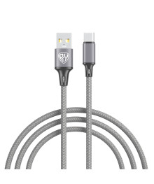 Кабель USB - TYPE C  BY Solid, 18Вт, 1 м, 3A, нейлон, мет. кон., графитовый