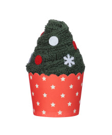 Щелкунчик Салфетка махровая ёлка-пирожное, 30х30см, 100% хлопок