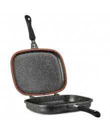 LARA LR02-221 Сковорода-гриль серия Rio 30см, двойная, мрамор, капсулированное индукционное дно доставкой - Новосибирск, Новокузнецк, Горно-Алтайск. Низкие цены, большой ассортимент посуды оптом