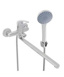 Смеситель СоюзКран для ванны SK08-P109 с душем, прямой излив 35см, керам. картридж 35мм, хром, цинк