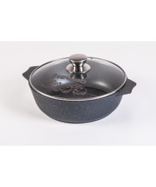 Мечта Жаровня литая 4л АП Гранит Black со стекл крышкой арт 34802 (7) доставкой - Новосибирск, Новокузнецк, Горно-Алтайск. Низкие цены, большой ассортимент посуды оптом