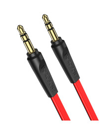 аудио-кабель BOROFONE BL6 AUX Jack3.5 (M) - Jack3.5 (M) 1 метр, плоский, ТПЭ, красный