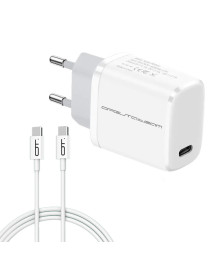 Блок пит USB сетевой Орбита OT-APU63 Белый с TYPE-C + кабель Type-C - Type-C 1.2м (PD, 20Вт)