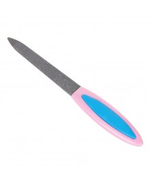 Пилка для ногтей металлическая с пластик. ручкой, 13см, 3 цв., 305-186Товары для маникюра и педикюра оптом с доставкой по РФ.